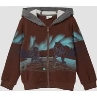 s.Oliver Sweatjacke Sweatshirt Jacke Kuschelige Kapuzen-Sweatjacke
