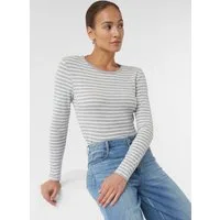 comma Langarmshirt T-Shirt Gestreiftes Longsleeve aus Baumwolle