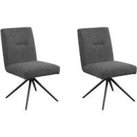 set one by Musterring Esszimmerstuhl Tracy, 2er-Set, Stativgestell schwarz, Sitz aus Webstoff, B52 x T65 cm