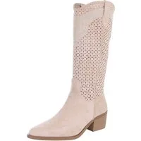 Ital-Design Damen Cowboyboots Western Sommerboots (88843685) Blockabsatz Stiefel in Beige