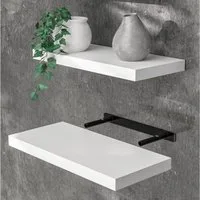 Casaria Wandboard, Weiß Hängeregal mit Halterung 15kg Tragkraft Küche Matt 50cm