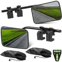 Melko Autospiegel Wohnwagenspiegel universal Aufsatzspiegel Caravanspiegel Flachspiegel (Set, 2-St., Stück), links, rechts, inkl. Wasserwaage und Aufbewahrungstaschen