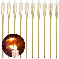 relaxdays Gartenfackel 10er Set Natur
