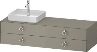 Duravit White Tulip Konsolenwaschtischunterbau wandhängend Stein Grau Seidenmatt 1600x550x408 mm - W WT4995L92920010