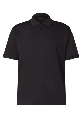 Street One - Poloshirt mit Reißverschluss blau - Gr. - L