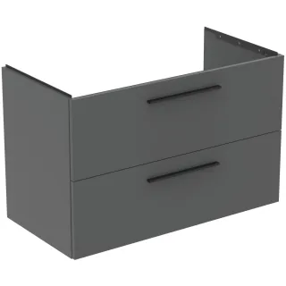 Ideal Standard MWT-Unterschrank i.life B 2 Auszüge Siphon li. 1000x505x630mm Quarzgrau matt, T5584NG T5584NG