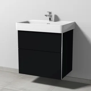 Sanipa 3way Waschtischunterbau zu Laufen Pro S Waschtisch mit 2 Auszügen, Schwarz-Matt BS76708