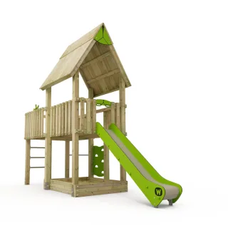 PRO Giant Orbit Spielturm für öffentliche Spielplätze - Massivholz Kletterturm mit Rutsche & Sandkasten - Robuste Spielanlage für Kinder Wickey