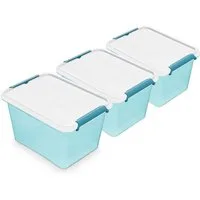 Kreher Aufbewahrungsbox Boxen-Set "ARCTIC BLUE" (3 x 15,5 Liter) in Blau (3er- Set)