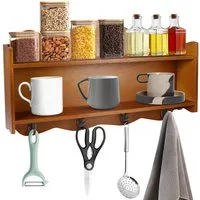 BlingBin Gewürzregal mit 2 Ebenen, Hängend Küchenregal mit 4 Haken für Gewürze, 1er Set 1-tlg., Aufbewahrung für Küche Büro Esszimmer Balkon