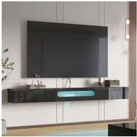 radelldar TV-Schrank Lowboard mit LED-Beleuchtung, 200cm, Hochglanz, (1-St) für Fernseher bis zu 75 Zoll, hängend