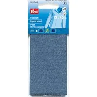 Stoff Prym Flickstoff Jeans (zum Aufbügeln) 12x45 cm m-blau
