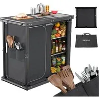 24Move Campingschrank Campingküche AVERSA faltbar, Aluminium Reiseküche mit Staufächern (Aluminium Reiseküche mit Staufächern, Campingküche AVERSA faltbar) Stabil, kompakt, mit Stauraum, leicht transportierbar, pflegeleicht