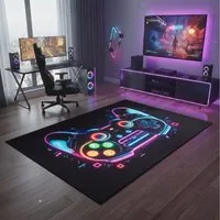 Tapiso Kinderteppich COSMO GAME, rechteckig, Höhe: 7 mm, Rutschfester Kinder- und Gamer-Teppich mit buntem Design