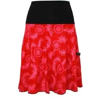 dunkle design A-Linien-Rock Sommer Sweat Schwarz Rot Pink Bunt 57cm elastischer Bund