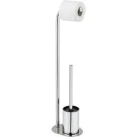 WENKO WC-Garnitur Levante, freistehender Toilettenpapierhalter mit WC-Bürste, Edelstahl rostfrei
