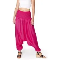 PANASIAM Haremshose Aladinhose einfarbig Haremshose aus 100% natürlicher Viskose Pumphose für Damen bequeme Freizeithose Pluderhose