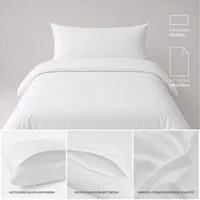 KH-Haushaltshandel Bettwäsche Bettwäsche kochfest, Hotel Verschluß, 2-tlg.: 140x210 +80x80cm, Baumwolle, mit Hotelverschluss, 100% Baumwolle
