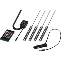 EUFAB LED Lichtleiste LED Innenraumbeleuchtung 12V, Farbwechsel, Fernbedienung, Infrarot inkl., RGB, LED fest integriert, RGB