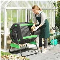 Outsunny Komposter mit Lüftungsöffnungen, Schiebetür, BxTxH: 94x67x98 cm, 200 l, (Thermokomposter, 1 St., Schnellkomposter), für Garten, Küchen, Balkon