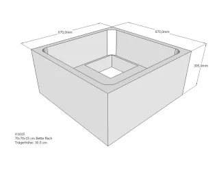 Neuesbad Wannenträger für Bette flach 70x70x15 SD21090