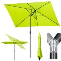 Sekey Sonnenschirm Rechteckig 3x2 m Sonnenschirm Aluminium Marktschirm mit Kurbel, Gartenschirm Groß, mit/ohne LED-Lichtern, 30° knickbar, für Garten