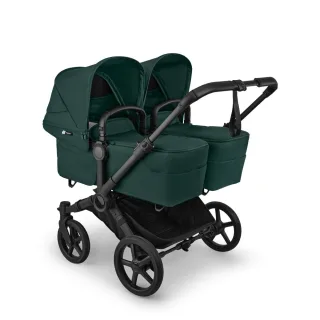 Bugaboo Donkey 6 Twin Complete Black/Fern Green Kinderwagen-Set mit Liegewannen und Sitze