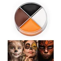 Kryolan GmbH Theaterschminke 4 Farben Schminke - Make up 15ml Fasching Karneval, Voll deckende Cremeschminke auf Wachsbasis für Tiere wie Reh, Fuchs