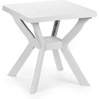 Mojawo Küchentisch Gartentisch Reno Eckig Weiß Balkontisch Wetterfest robust 70x70x72cm