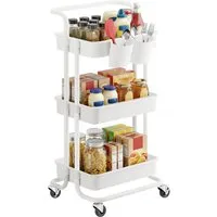 SONGMICS Beistellwagen, Servierwagen, Ablagefächer aus Kunststoff