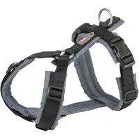 TRIXIE Hunde-Geschirr Premium Trekking Geschirr - schwarz/grafit - 36–44 cm/15 mm, Gurtband