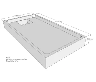 Neuesbad Wannenträger für Bette extraflach 150x80x6,5 SD22802