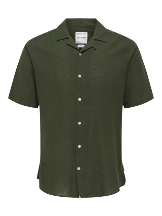 ONLY&SONS - ONSCAIDEN SS SOLID RESORT LINEN NOOS - Gr. - XL