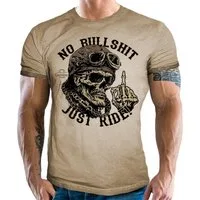 GASOLINE BANDIT® T-Shirt für Biker, Racer in Washed Used Look: Just Ride