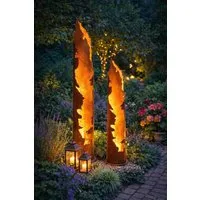 ESTEXO Dekosäule Rostsäule Gartendeko 120 + 150 cm Set Edelrost Säule Pflanzsäule Ro