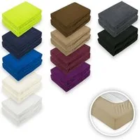 EXKLUSIV HEIMTEXTIL Spannbettlaken Doppelpack Frottee Spannbettlaken, Frottee, Gummizug: rundum