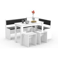 VCM Essgruppe Eckbankgruppe Sitzgruppe Esal Maxi, (Set, 6-tlg., 1x Esstisch 2x Hocker 2x Sitzbank)