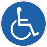 König Werbeanlagen Hinweisschild Aufkleber Rollstuhlfahrer, Folie, Ø 100 mm