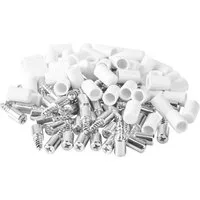 SO-TECH® Möbelbeschlag Fachbodenträger Bodenträger Schraubmontage Ø 7,5 mm, Stahl (50 St), weiß, L 25,5 mm, Gewindelänge 12,5 mm, Kreuzschlitz PH2