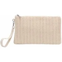 ITALYSHOP24 Schultertasche Damen Tasche Strohtasche Strand Geldbörse Handtasche Clutch Smartphone, Boho Sommer Geflecht Armband Freizeit Urlaub Häkeltasche Mini Bag