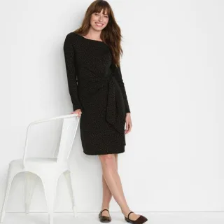 Baumwolle/Modal-Kleid mit Zierschleife für Damen, Damen, size: regular, Blau, Baumwolle Modal, by Lands' End