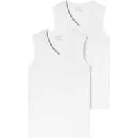 Schiesser Unterhemd 2er-Pack - 95/5 - Organic Cotton (Spar-Set) Unterhemd / Tanktop - Baumwolle - Tiefer V-Aussschnitt, Perfekter Sitz
