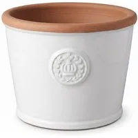 Teramico Blumentopf Teramico Pflanztopf Provence Weiß – Frostfestes Steinzeug (28x21 cm) (1 St), Frostfest, UV-Fest