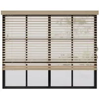 Cocoon Home Jalousie Holzjalousie 50mm Lammelen, Holz Jalousie in Breiten von 50 bis 240 cm, Halterung, Bohren, Echtholz, Bohrmontage, Innenjalousie 60 x 130 - Naturel