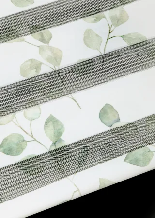 bonprix Doppelrollo mit Blätter Druck, grün, Gr.220x90 cm, Feiner Blumen-Ranken Druck