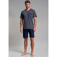 GÖTZBURG Shorty Manhattan (2 tlg) Kurzarm, V-Ausschnitt, kurze Hose, Baumwolle, weich