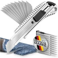 Bituxx Cuttermesser Aluminium inkl. 50 Ersatzklingen, (Spar-Set, 55-tlg., Ms-15608)