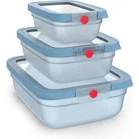 Emsa Frischhaltedose oneClick, Polyprophylen (PP), (Set, 3-tlg), verschlossen mit nur 1 x Klick, 100% dicht, made in Germany
