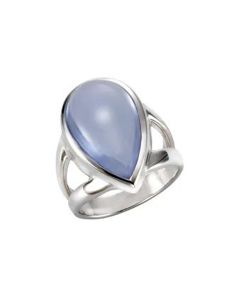 Jamelli Ring 925 Silber rhodiniert Quarz hellblau (beh.)