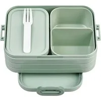Mepal Lunchbox Brotdose Midi mit Bento Box für 2 Sandwiches oder 4 Brotscheiben, Acrylnitril-Butadien-Styrol, tpe, Polypropylen, Lunchbox für kleine Snacks & Reste, Essenbox mit Fächern